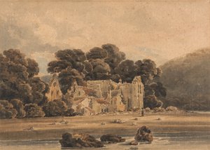 Valle Crucis Abbey, near Llangollen by Thomas Girtin